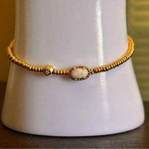 Kendra Scott Gold Grayson White Opal Stretch Bracelet